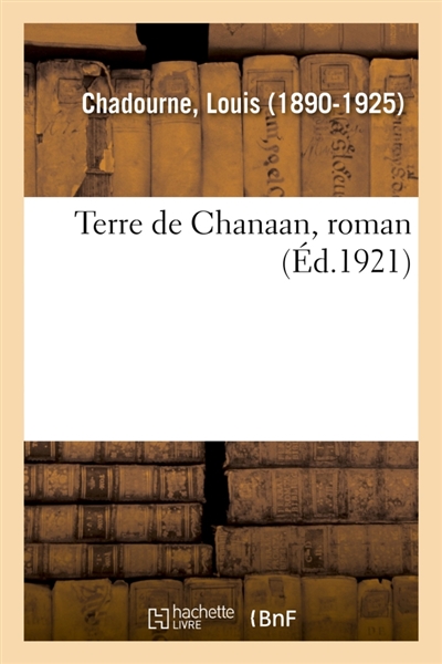 Terre de Chanaan, roman