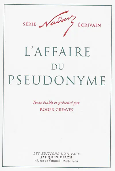 L'affaire du pseudonyme