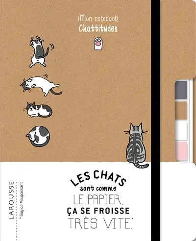 Notebook chattitudes : les chats c'est comme du papier, ça se froisse très vite