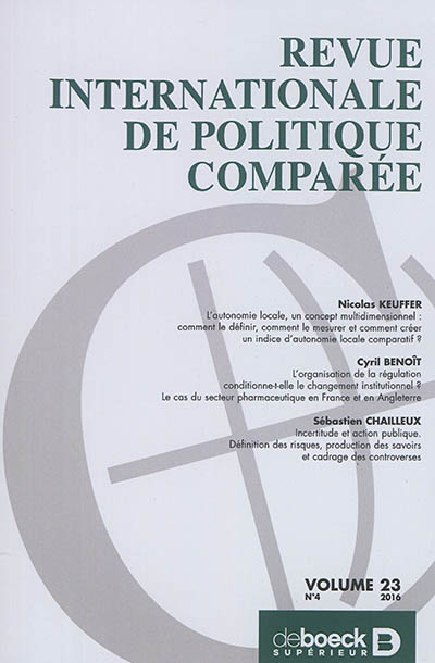 Revue internationale de politique comparée, n° 4 (2016). Varia