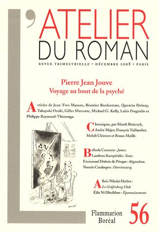 atelier du roman (l'), n° 56. pierre-jean jouve : voyage au bout de la psyché