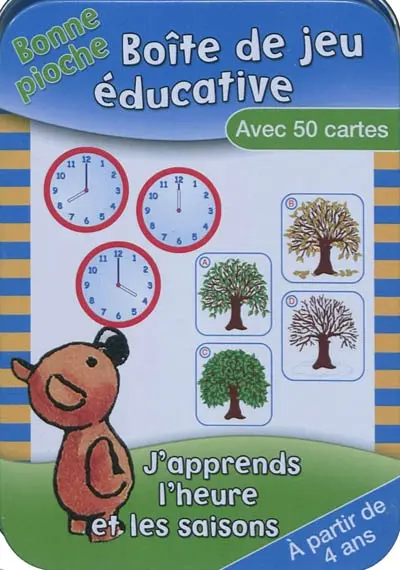 J'apprends l'heure et les saisons : boîte de jeu éducative