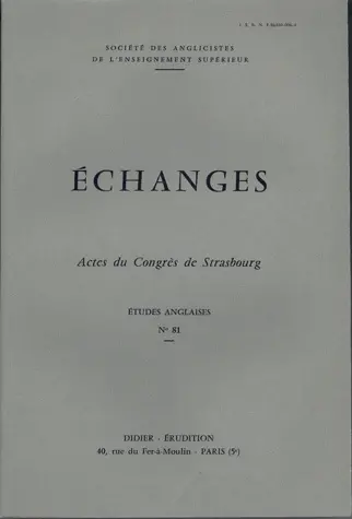 Echanges : actes du Colloque de Strasbourg 1979