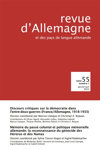 Revue d'Allemagne et des...