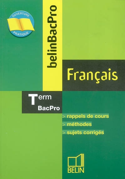 BelinBacpro français, terminale bac pro