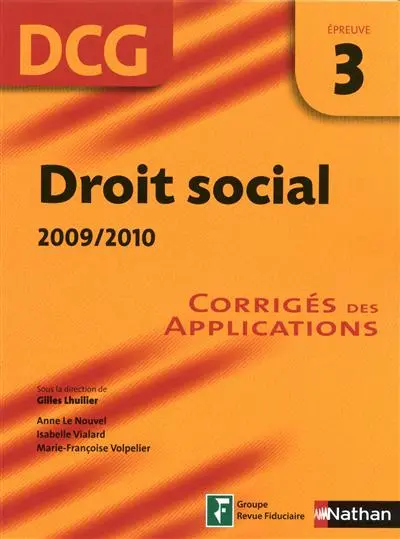 Droit social, DCG épreuve 3 : 2009-2010