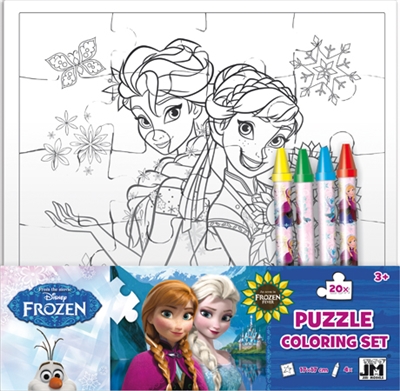 La reine des neiges : set puzzle à colorier