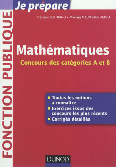 Mathématiques : concours des catégories A et B