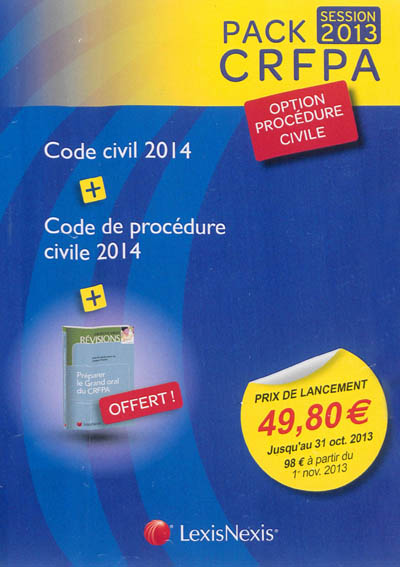 Pack CRFPA session 2013 : option procédure civile