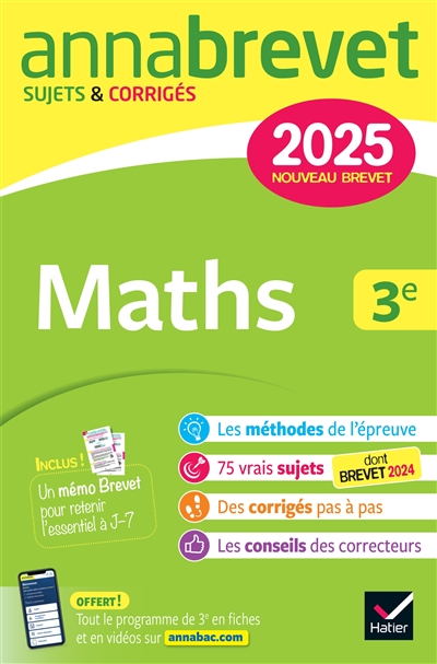 Maths 3e : nouveau brevet 2025