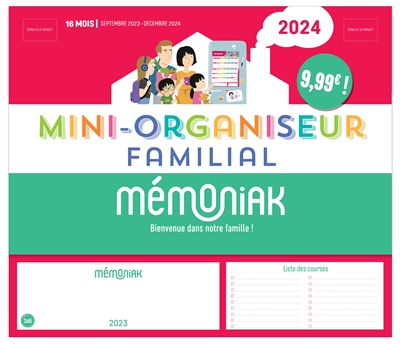 Mini-Organiseur Familial 2024 : 16 Mois, De Septembre 2023 À Décembre  de  - Livre - Lire Demain