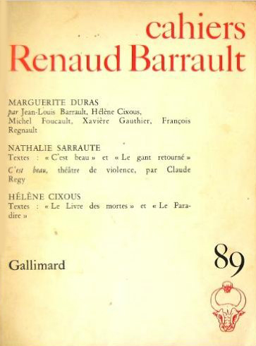 Cahiers Renaud-Barrault, n° 89