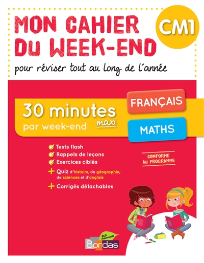 Mon cahier du week-end CM1 : français, maths : pour réviser tout au long de l'année