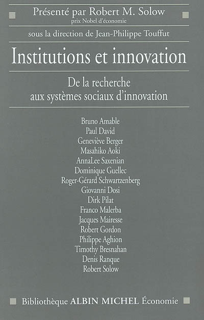 Institutions et innovation : de la recherche aux systèmes sociaux d'innovation