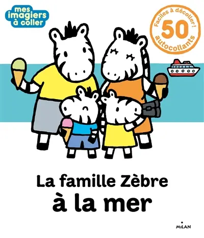 La famille zèbre à la mer