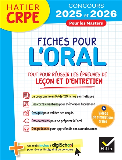 Fiches pour l'oral : tout pour réussir les épreuves de leçon et d'entretien : 2024-2025