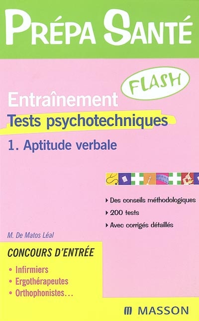 Entraînement flash : tests psychotechniques. Vol. 1. Aptitude verbale