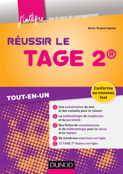 Réussir le Tage 2 : tout-en-un : conforme au nouvau test