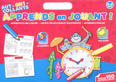 Aut-OH !-collants, apprends en jouant, 6-8 ans : apprends à lire l'heure, les multiplications et les divisions, apprends à épeler