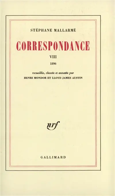 Correspondance. Vol. 8. 1896