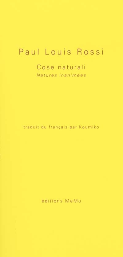 Cose naturali : natures inanimées