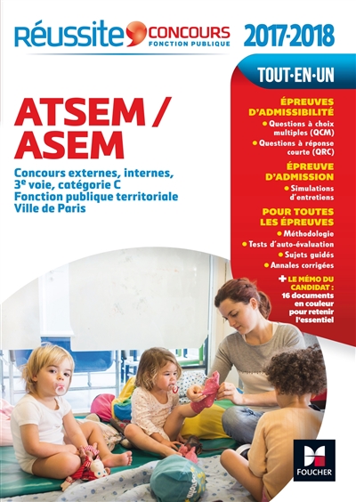 ATSEM-ASEM : concours externes, internes, 3e voie, catégorie C, fonction publique territoriale, Ville de Paris