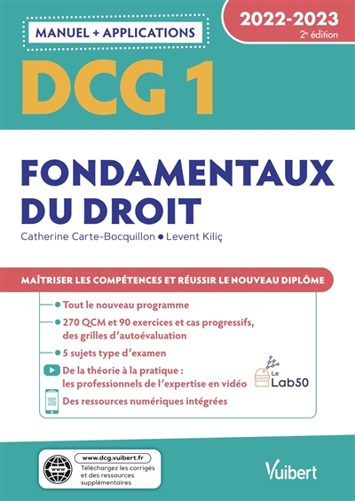 DCG 1, fondamentaux du droit : manuel + applications : 2022-2023