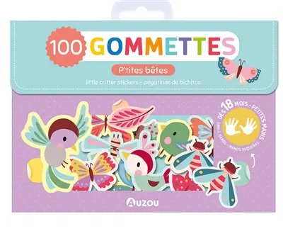 P'tites bêtes : 100 gommettes. Little critter stickers. Pegatinas de bichitos