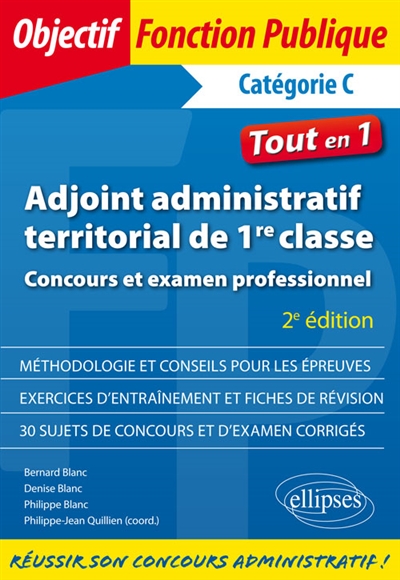 Adjoint administratif territorial de 1re classe : concours et examen professionnel, catégorie C