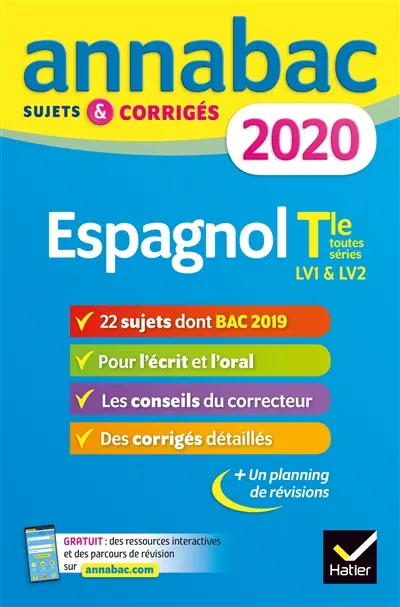 Espagnol terminale toutes séries, LV1 & LV2 : 2020