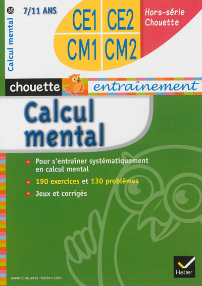 Calcul mental : CE1, CE2, CM1, CM2