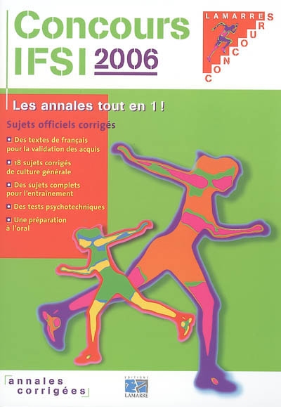 Concours IFSI 2006 : sujets officiels et corrigés