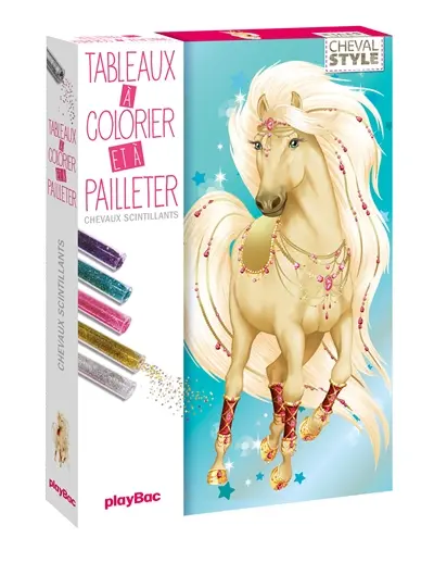 Tableaux à colorier et à pailleter : chevaux scintillants