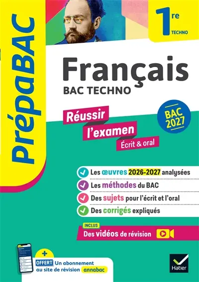 Français 1re techno, écrit & oral : bac 2027