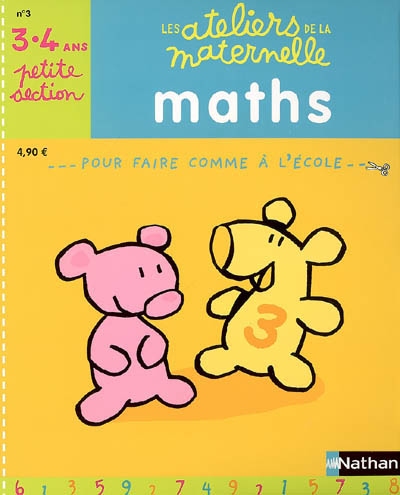 Maths, petite section 3-4 ans : pour faire comme à l'école