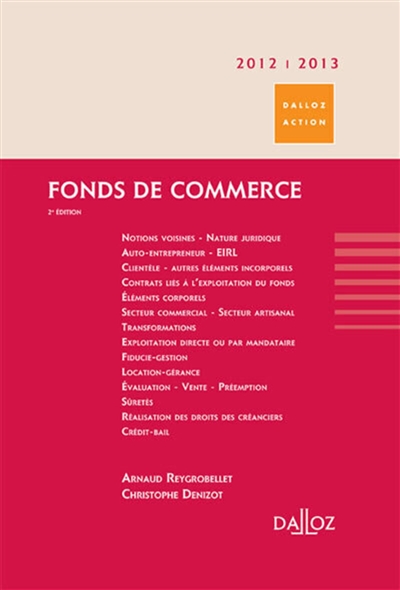 Fonds de commerce : 2012-2013