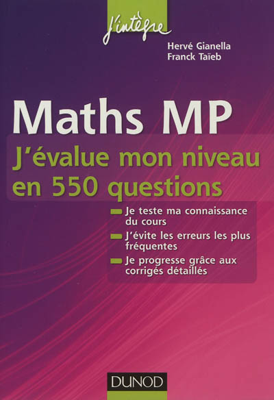 Maths MP : j'évalue mon niveau en 550 questions