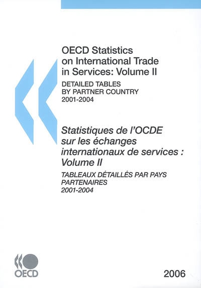 OECD statistics on international trade in services. Vol. 2. Detailed tables by partner country : 2001-2004. Tableaux détaillés par pays partenaires : 2001-2004. Statistiques de l'OCDE sur les échanges internationaux de services. Vol. 2. Detailed tables by partner country : 2001-2004. Tableaux détaillés par pays partenaires : 2001-2004