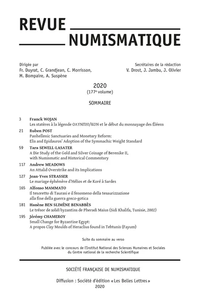 Revue numismatique, n° 177