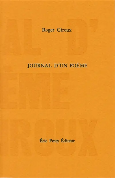 Journal d'un poème