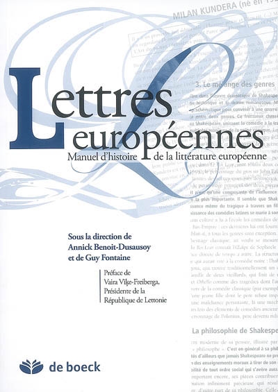 Lettres européennes : manuel universitaire d'histoire de la littérature européenne