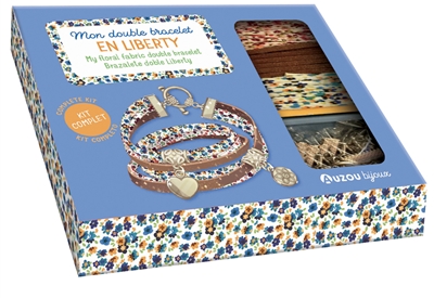 Mon double bracelet en liberty. My floral fabric double bracelet. Brazalete doble liberty