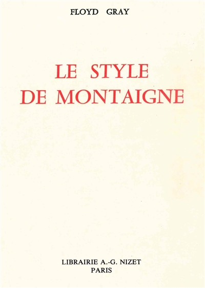 Le Style de Montaigne