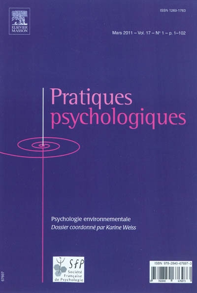 Pratiques psychologiques, n° 1 (2011). Psychologie environnementale