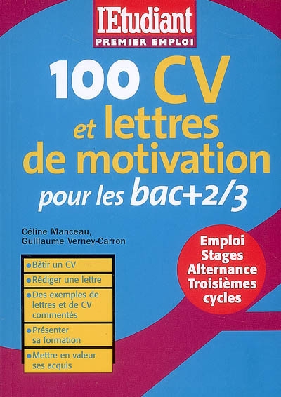 100 CV et lettres de motivation pour les bac + 2-3
