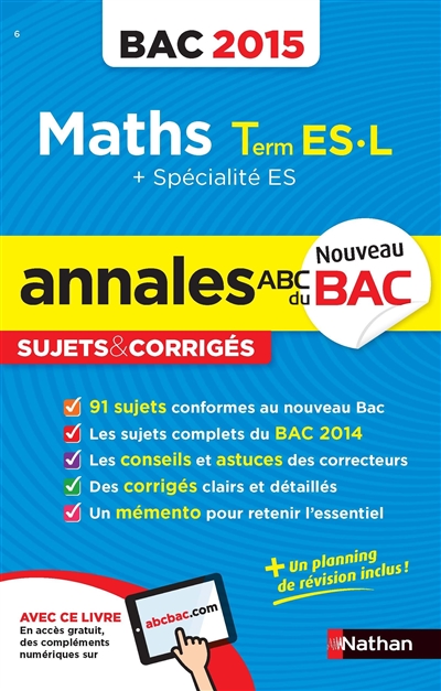Maths, terminale ES, L, spécialité ES : bac 2015