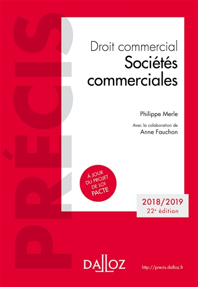 Droit commercial : sociétés commerciales : 2018-2019