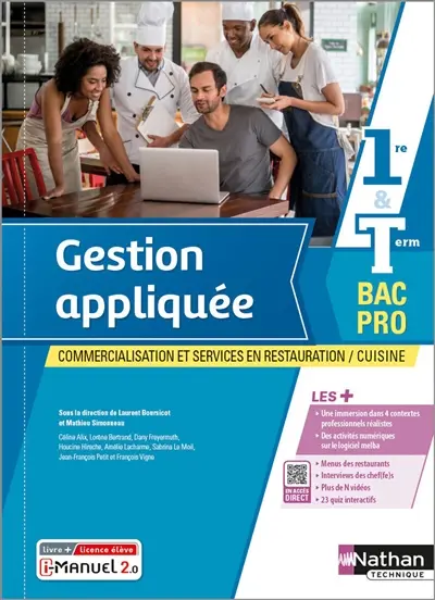 Gestion appliquée, commercialisation et services en restauration-cuisine : 1re & terminale bac pro