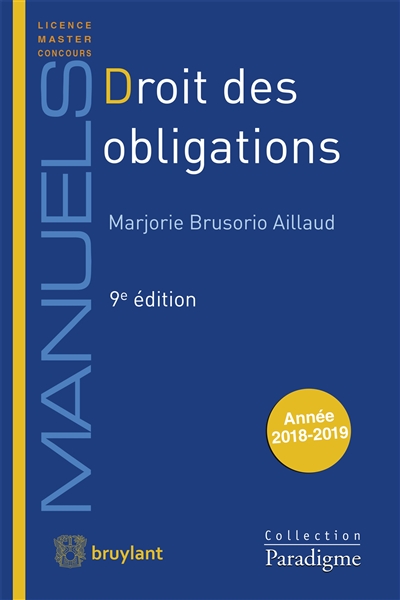 Droit des obligations : année 2018-2019