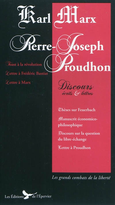 Karl Marx, Pierre-Joseph Proudhon : discours, articles et lettres